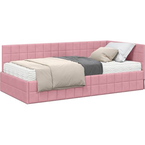 Estructura de Cama Esquina con Colchón 2 uds. Rosa 90 x 200 cm vidaXL (1/5)
