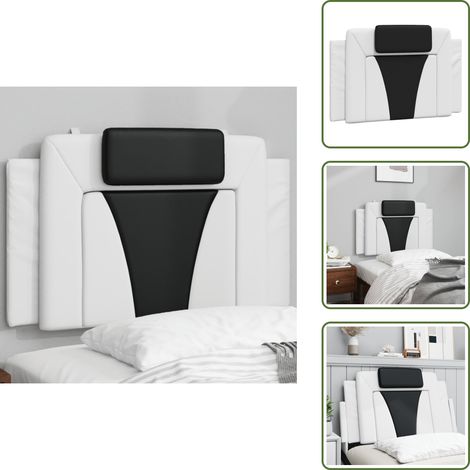Cuscino per letto - vidaXL Cuscino Testiera Viana Nero e Bianco 90 cm in Similpelle - Cuscino per schiena