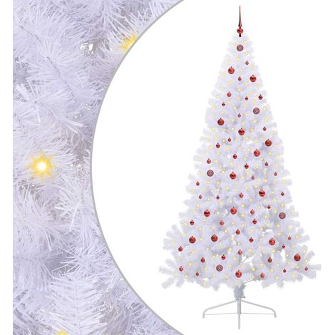Albero di Natale artificiale Bianco 240 cm PVC e Acciaio vidaXL