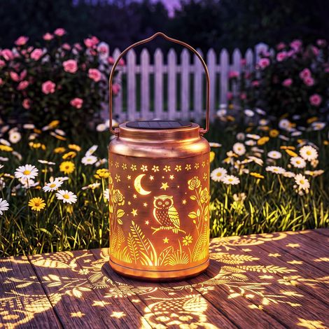 Lampes solaires de jardin pour l'extérieur - Étanche - En métal - Papillon - Lanterne solaire pour l'extérieur - Pour l'extérieur, la terrasse, la pelouse, le balcon, la cour - Classe (1/5)