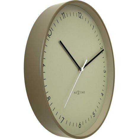 Horloge murale silencieuse en métal au design moderne coloris kaki 40 cm - PANGIVO