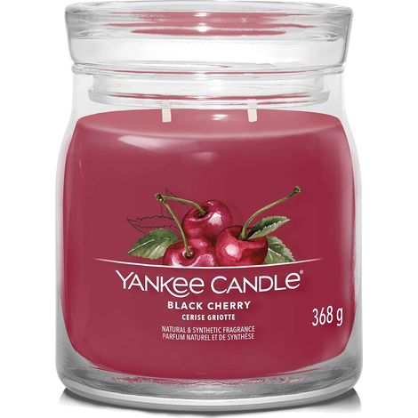 Schwarze Kirsche – Yankee Candle Signature – mittelgroße Kerze mit zwei Dochten (1/2)