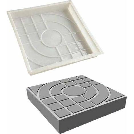 Moule à pavés pour brique, béton, pierre, carré, pour dalles, jardin, pelouse, pavés, allées, chemins de route, 25 x 25cm (1/5)