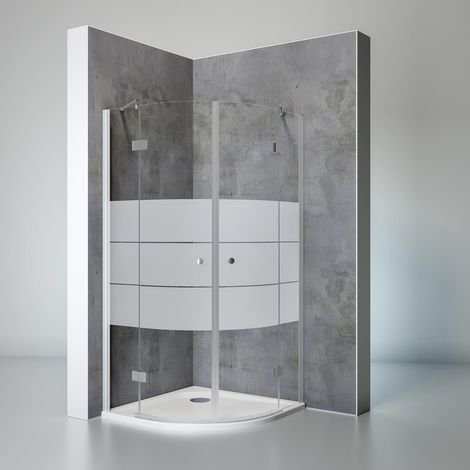 Schulte Duschkabine Youngline Runddusche, Radius: 55 cm - 5 mm Sicherheitsglas, Profil: Alu Natur, Dekor: Depoli light, 80 x 80 x 190 cm