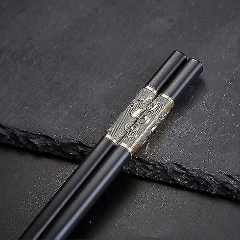 Baguettes en fibre de verre (5 paires) compatibles lave-vaisselle, style classique réutilisable, motif dragon chinois, ensemble de baguettes japonaises haut de gamme (1/5)