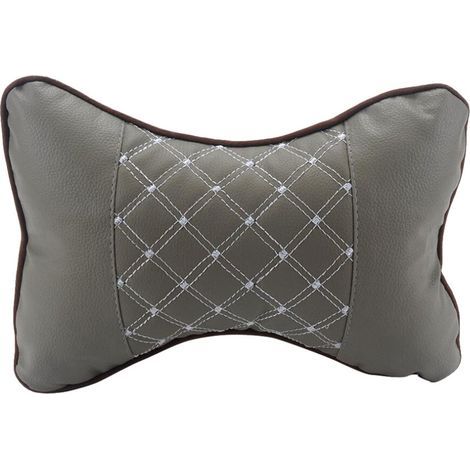 2Pièces Oreiller Ergonomique Pour Cou Et Tête Voiture Gris Foncé