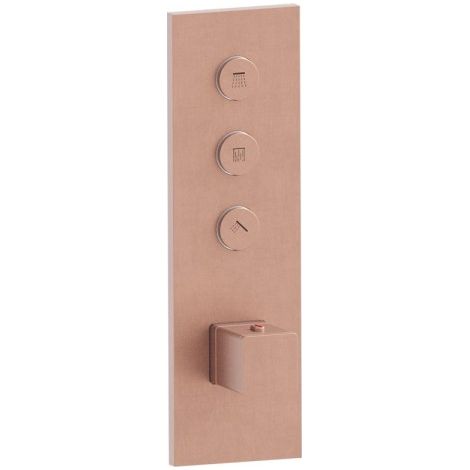 Façade Thermo Twist thermostatique 3 sorties Or Rose Brossé Quadri - CRISTINA ONDYNA XQ61334P (1/2)