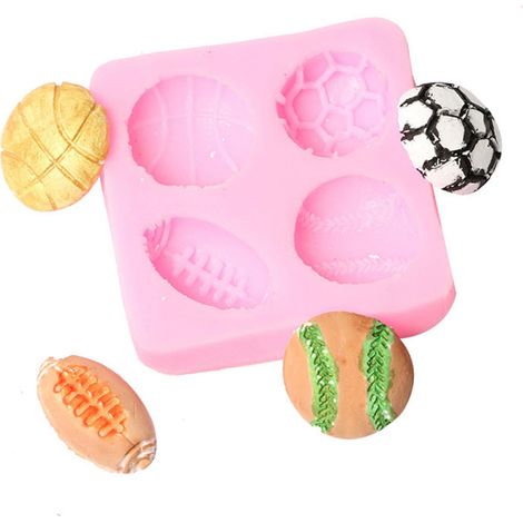 Silikon-Kuchenform mit Fußball-/Baseball-Motiv, DIY-Schokoladenbackform, flexible Backform, 1 Stück (1/3)