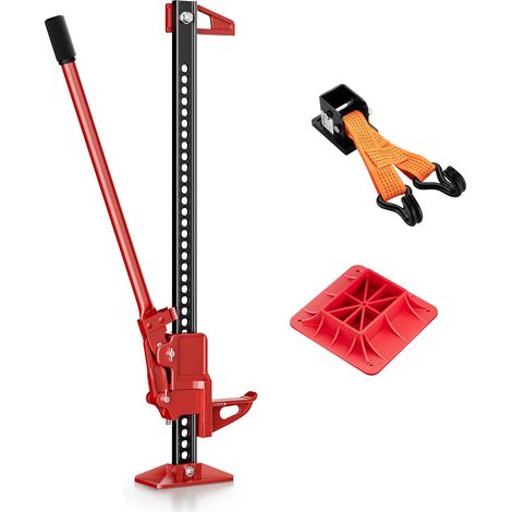 Wiltec Binda fuoristrada – Set per ATV rimorchi, con farm jack fino a 3000 kg, piastra di appoggio e adattatore per sollevamento ruote