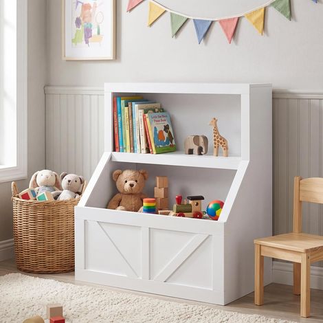 Bibliothèque en bois pour enfants avec rangement jouets, salle de jeux, classe et maternelle (1/5)