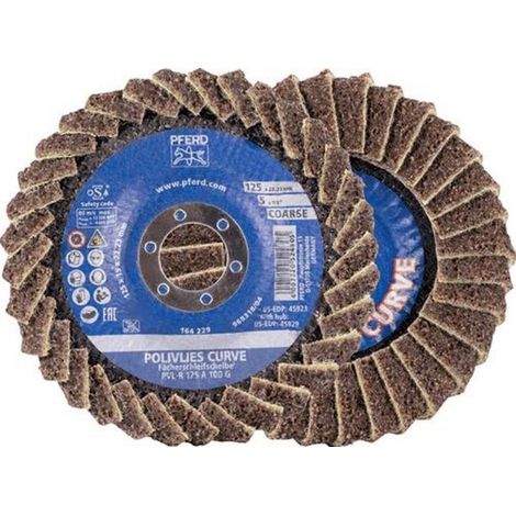 PFERD TOOLS Fächerscheibe POLIVLIES-CURVE PVL-R Ø 125 mm Körnung 100Korund A (1/4)