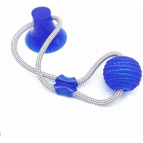Hondenspeelgoed met zuignap, multifunctioneel bijtspeelgoed voor huisdieren, effectief voor het reinigen van de tanden, duurzaam hondenspeelgoed met zuignap (blauw) (1/5)