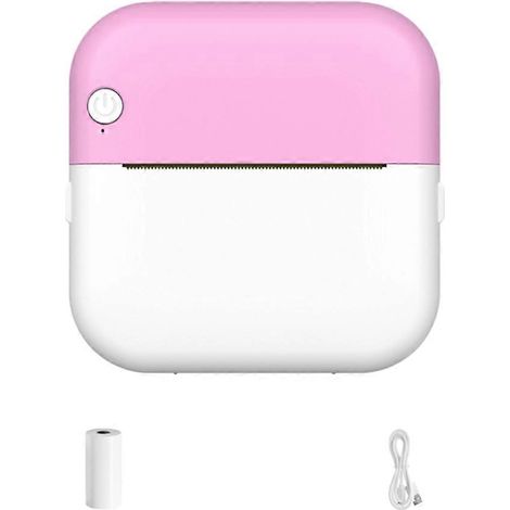 Mini-Taschendrucker für Notizen, Etiketten und Memos, kabelloses Drucken via Bluetooth, tintenloser Thermodruck, 200 dpi, pink (1/5)