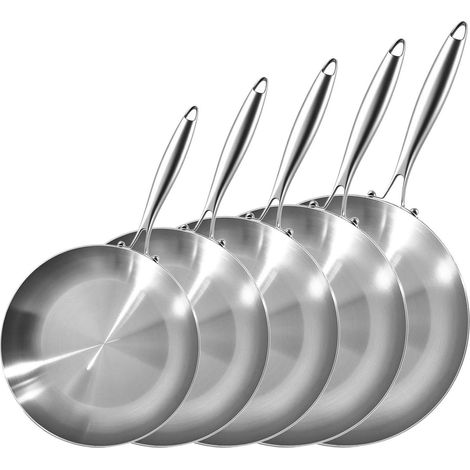 Edelstahl Pfannenset 22-30 cm, 5-teilig, Induktion, Ofenfest
