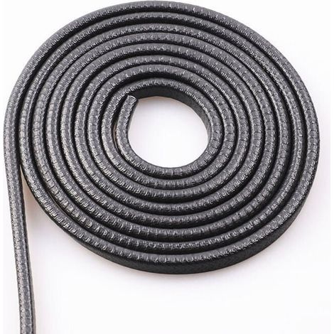 Bande anti-collision pour portière de voiture, bande en caoutchouc en forme de U, bande d'étanchéité anti-rayures pour bord de porte, 5 mètres (noir) (1/4)