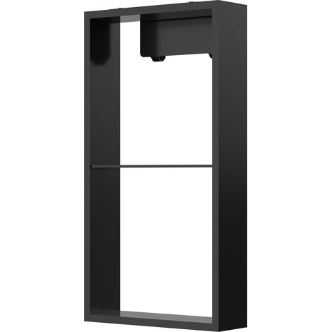 Aufputz Wandnische WallSpace in Schwarz Matt / Weiß Matt mit Ablage & Haken & Zwischenablage / 60x30 cm :Schwarz Matt, 60x30 (1/4)