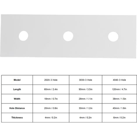 Profilé en aluminium, plaque de raccordement plate, plaque de raccordement verticale 4040-3 trous (1/5)