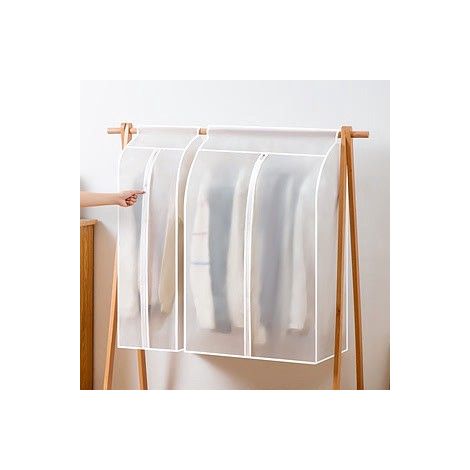 Housse anti-poussière semi-transparente 11050150cm, 1 fermeture éclair, pour portant simple/double barre (1/4)