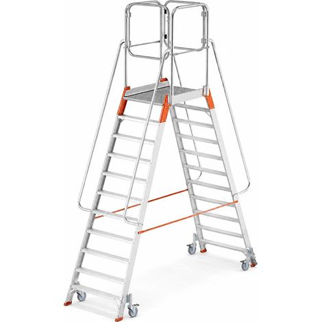 Plateforme 2x6 marches - Hauteur max. de travail 3.26m - 97306R-MCP (1/4)