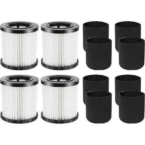 4 Ersatzfilter DCV580H/DCV581H für DEWALT DCV580H (kabellos) 20V Nass- und Trockensauger, mit 8 Schaumstofffilterhüllen. (1/5)