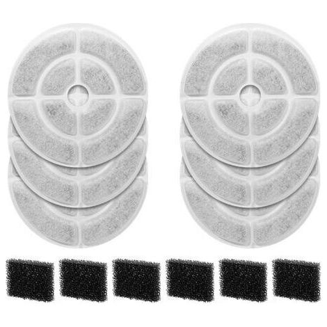 Lot de 12 filtres à charbon actif et éponges pour fontaine à eau pour chien 9,5 L (6 filtres + lot de 6) (1/5)