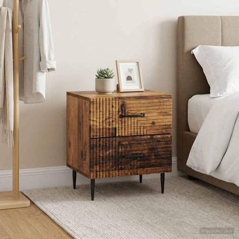vidaXL Bedside Cabinet 2 pcs Old Wood 43 x 34.5 x 47.5 cm (1/5)