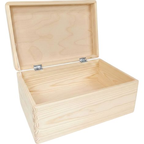 Holzbox mit Schloss, 30 x 20 x 14 cm – Box für Erinnerungsstücke und Decoupage (1/5)