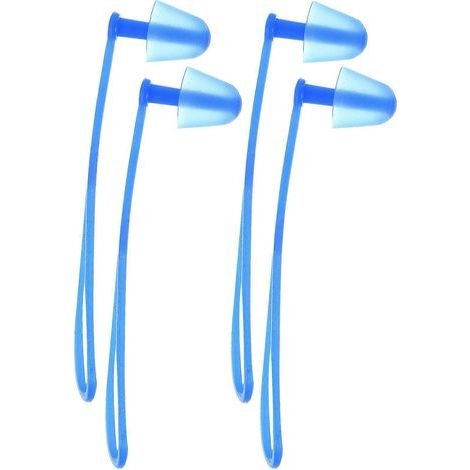 paires de bouchons d'oreille de natation en silicone, ergonomiques et étanches, avec cordon de suspension pour adultes et enfants (bleus)-M (1/3)