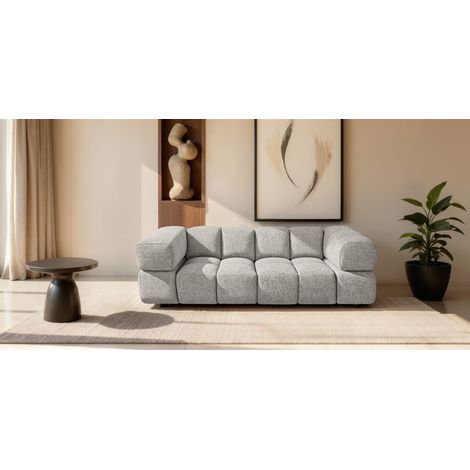 Sofa Designersofa BLANCHE 3-Sitzer in Stoff Puente Beige (1/5)