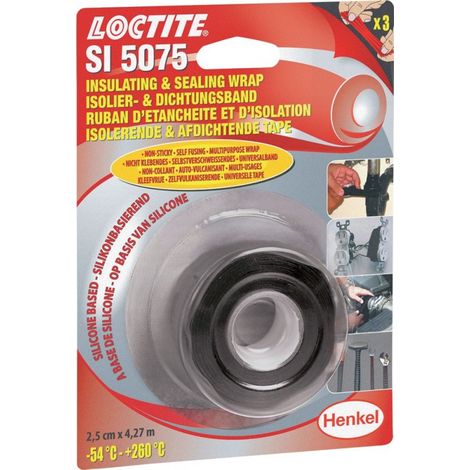 Cinta impermeabilidad y isolation LOCTITE SI 5075 - 2,5cm x 4,27m negro BL (por 10)