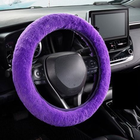 Coprivolante per auto, coprivolante morbido in peluche con superficie antiscivolo, comodo coprivolante elastico, copriauto per riscaldamento e protezione (1/5)