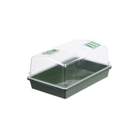 Serre de culture indoor avec couvercle ventilé – Dimensions 37x24x18 cm – Aérateurs coulissants pour régulation d'humidité – Nature