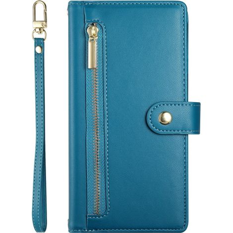 Klapphülle für Oppo Reno 13F 5G, mit Reißverschlussfach, Blau (1/5)