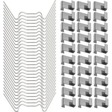 120 Pcs Clips de fixation pour vitre de verre à effet de serre en acier inoxydable (avec 60 clips de fil W pour vitrage en serre et 60 clips de chevauchement en Z pour vitrage de serre) (1/4)