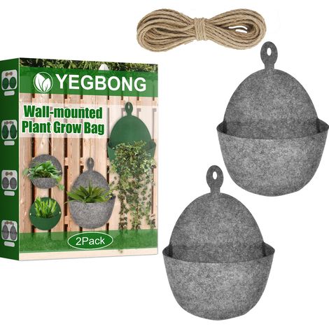 Wall-mounted Felt Plant Grow Bag Home Gardening Three-Dimensional Vertical Greening Gray 2 (1/5)