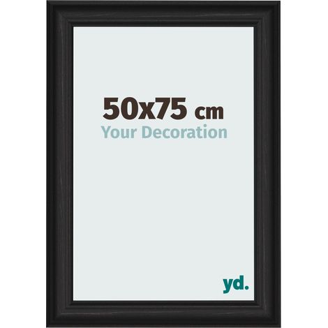 yd. - Cadre photo 50x75 - Noir Grain de Bois - MDF - Lazio