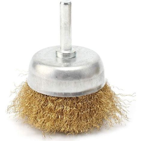 Bürstenbecher – Welldraht aus Kupfer – Zum Entfernen von Rost, Reinigen und Polieren von Metall, Holz und Kunststoff – 1 Stück (1/5)