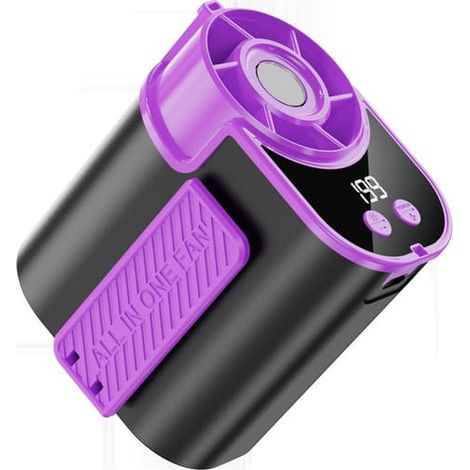 Multifunktionaler Clip-Ventilator mit Clip, 199 Geschwindigkeiten, 1800 mAh, LED Display, bürstenloser Motor, geeignet für draußen & Arbeit (1/5)