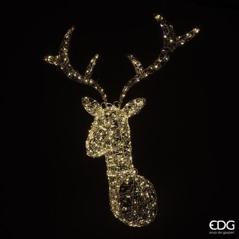 EDG Enzo De Gasperi Decoro Renna Pearls Natale 300 MicroLed H 90 Cm L 90 Cm L 35 I44 Light Gold (1/2)