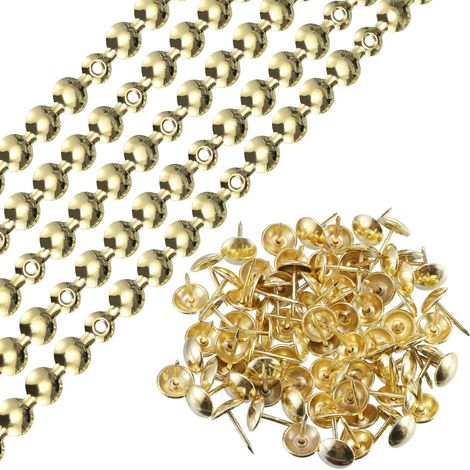 5pcs Rembourrage Clous Bandes, 1Mètre Brillant Décoratif Clou Garnitures pour Canapé Tête Lit Chaise Meuble avec Rembourrage Clous (11mm Or) (1/5)