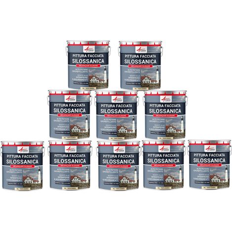 Pittura silossanica per esterni e facciate, ad alto potere idrorepellente - ARCAFAÇADE SILOXANE - 10 x 10 L Tono Sabbia - RAL 085 90 20 - ARCANE INDUSTRIES