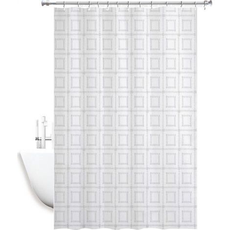TRADE SHOP - Tenda Doccia Antimuffa Impermeabile Bagno 180 X 200 Cm Con Anelli Quadrati 59391 - (1/2)