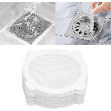 [Pegatinas para desagüe de ducha] + [50 unidades] + [Recogedor de pelo de malla desechable] + [Adhesivo] (1/5)