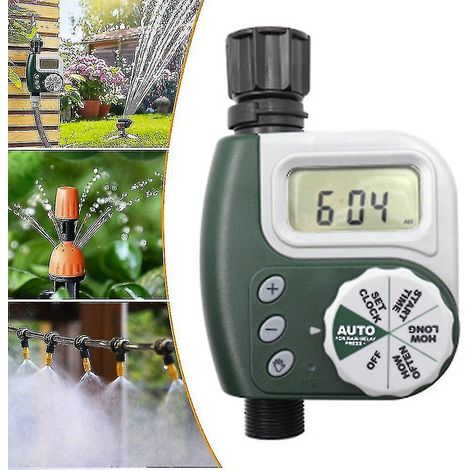 Minuteur d'arrosage numérique, horloge d'arrosage étanche avec écran LCD, programmation automatique et gain de temps, idéal pour le jardin, la serre et l'agriculture. (1/5)