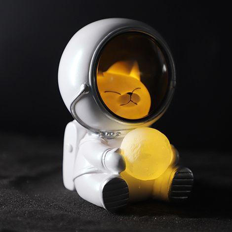 Astronauten-Kätzchen-LED-Licht, kreative Galaxie-Dekoration für Zuhause, Büro, Abschlussgeschenk, Party (3 Knopfzellenbatterien enthalten, Box 13x10x11cm) (1/5)