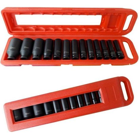 15 BUSSOLE PER PISTOLA AVVITATORE PNEUMATICA ESAGONALI ATTACCO 1/2" DA 8-32 MM