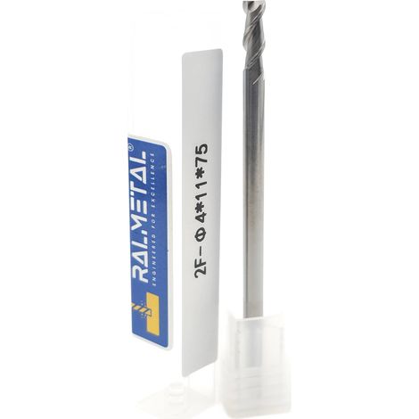 Aluminium-VHM-Fräser, 2 Schneiden, 4 x 11 x 75 - 45 HRC (1/4)