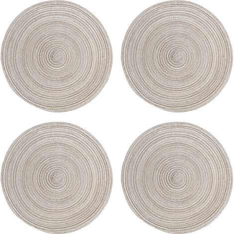 Sous-plat Ronde - 38 cm - Coton et Polypropylène - Protection Thermique pour Assiettes Bol Plats - Usage Intérieur Extérieur - 1 Pièce (1/5)