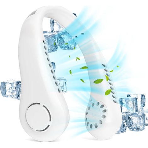 Ventilateur portable à 3 vitesses sans pales, à suspendre autour du cou, grande capacité 2600 mAh, climatiseur paresseux USB, petit ventilateur portatif
