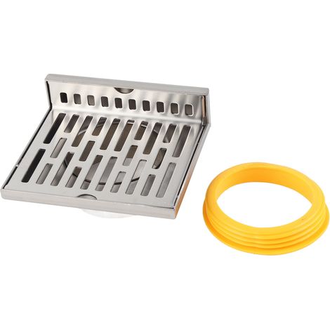 Bonde de sol latérale en acier inoxydable 304 résistant à la corrosion, en forme de L, épaisse, pour salle de bain ou hôtel, 5 pouces pour tuyau de 110 mm (avec joint d'étanchéité) (1/5)